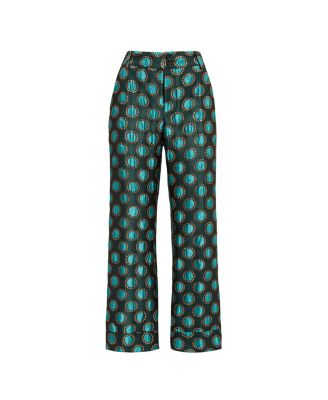 Hendrix Pants Jacquard Winter Sun Emerald
