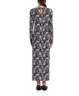 Long Sleeve Swing Dress in Aperol Black/White