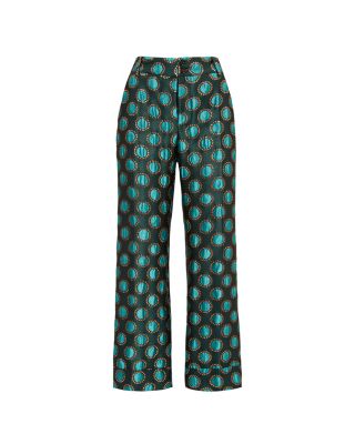 Hendrix Pants Jacquard Winter Sun Emerald