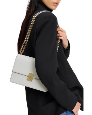 Deco Pebbled Leather Small Chain Shoulder Bag 