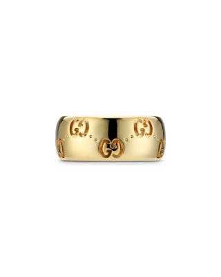 Gucci - 18K Yellow Gold Icon Wide Logo Band