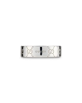 Gucci - Sterling Silver Gucci Signature Logo Band