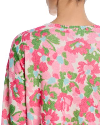 100% Cashmere Spring Floral Crewneck Sweater - Exclusive