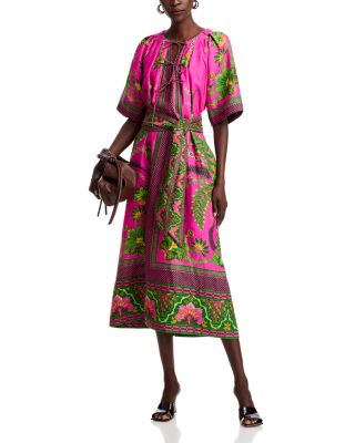 Ana Tie Front Midi Dress