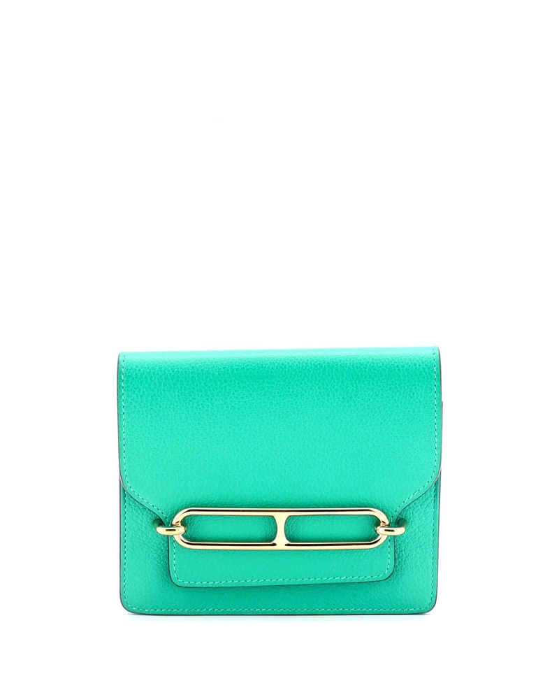 Pre-owned Pre-owned Hermes Hermes Roulis Slim Wallet Evercolor In Green