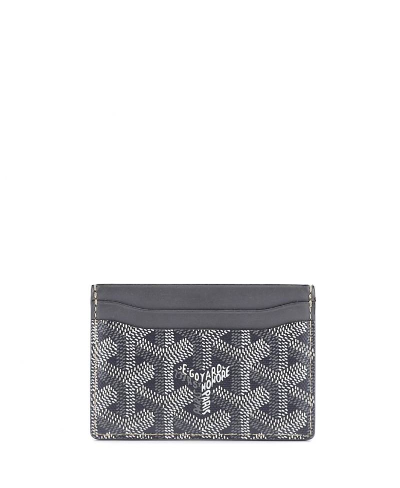 Pre-owned Pre-owned Goyard Goyard Saint Sulpice Card Holder Coated Canvas In Gray