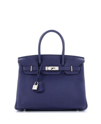 Pre-Owned HERMÈS - Birkin 30 Handbag Blue Togo with Palladium Hardware