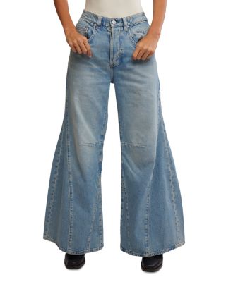 Free People We The Free Eden High Rise Slouchy Wide Leg Jeans in Fast Forward
