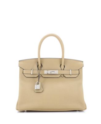 Pre-Owned HERMÈS - Birkin 30 Handbag Light Clemence with Palladium Hardware
