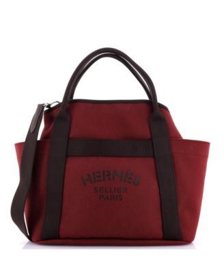 Pre-Owned Hermes Sac De Pansage Groom Handbag Canvas