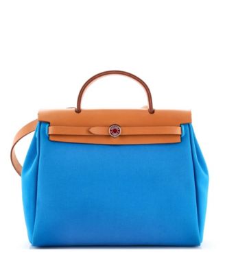 Pre-Owned HERMÈS - 31 Herbag Zip Leather and Toile