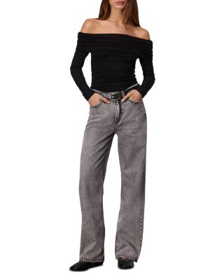Featherweight Logan Mid Rise Jeans in Slate Grey
