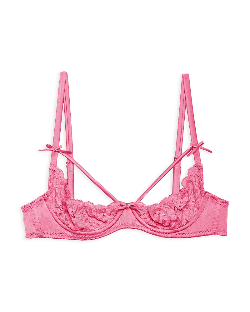 Fleur Du Mal Charlotte Peekaboo Bra In Pink Cadillac