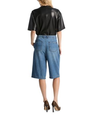 Michael Kors Pleated Denim Bermuda Shorts | Bloomingdale's