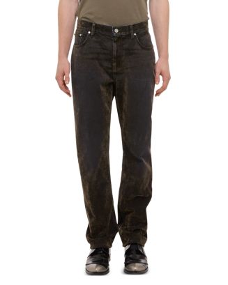 Helmut Lang Slim Fit Jeans in Flocked Olive | Bloomingdale's Men