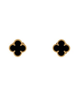 Pre-Owned Van Cleef & Arpels - Sweet Alhambra Stud Earrings 18K Gold and Onyx