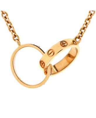 Pre-Owned Cartier Love Interlocking Necklace 18K Rose Gold