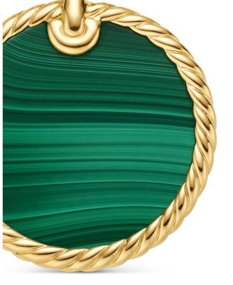 Small Cable Disc Amulet in 18K Yellow Gold with Malachite