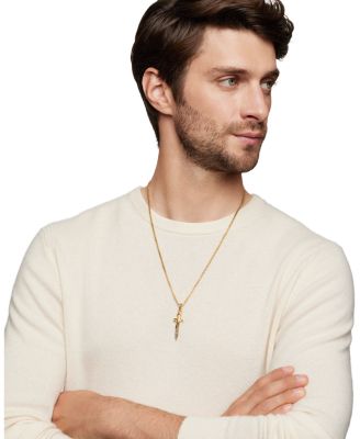 18K Yellow Gold Cognac Diamond Dagger Amulet Pendant