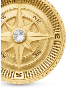 18K Yellow Gold Maritime Compass Amulet with Diamond