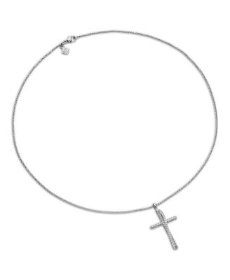 Crossover Cross with Diamonds on Chain, 18"