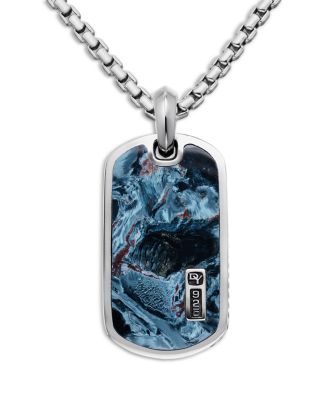 Men's Streamline&reg; Beveled Tag in Sterling Silver with Pietersite, 35mm