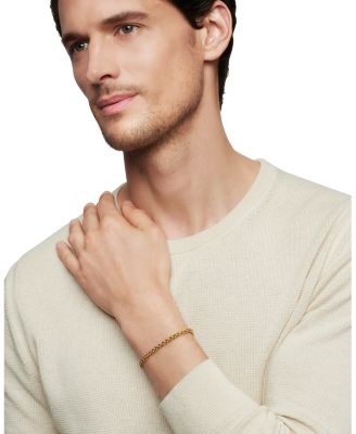 Men's Wheat Chain Bracelet in 18K Yellow Gold, 4mm