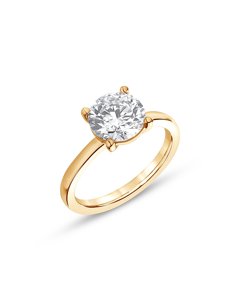 Bloomingdale's Fine Collection Certified Lab Grown Round Diamond Engagement Ring In 18k Yellow Gold, 6.0 Ct. T. W. In Gold