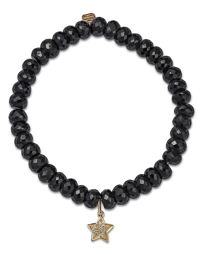 Sydney Evan 14K Yellow Gold Diamond Star Charm Beaded Bracelet