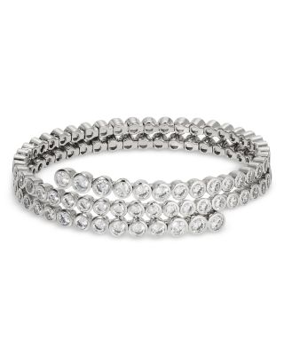 Dazzle Cubic Zirconia Bezel Triple Flex Wrap Bracelet
