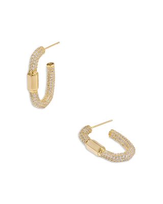 Kendra Scott - Emery Pav&eacute; Oval Hoop Earrings