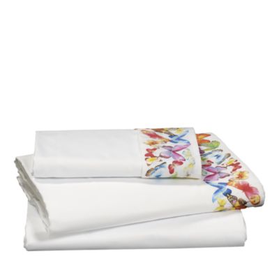 DEA Luxury Linens - Farfalle Butterfly Sateen Sheet Set, Queen
