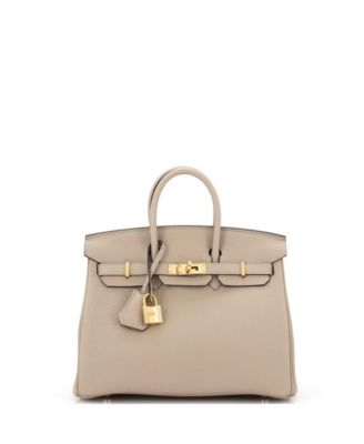 Pre-Owned Hermes Birkin 25 Handbag Light Togo with Rose Gold Hardware