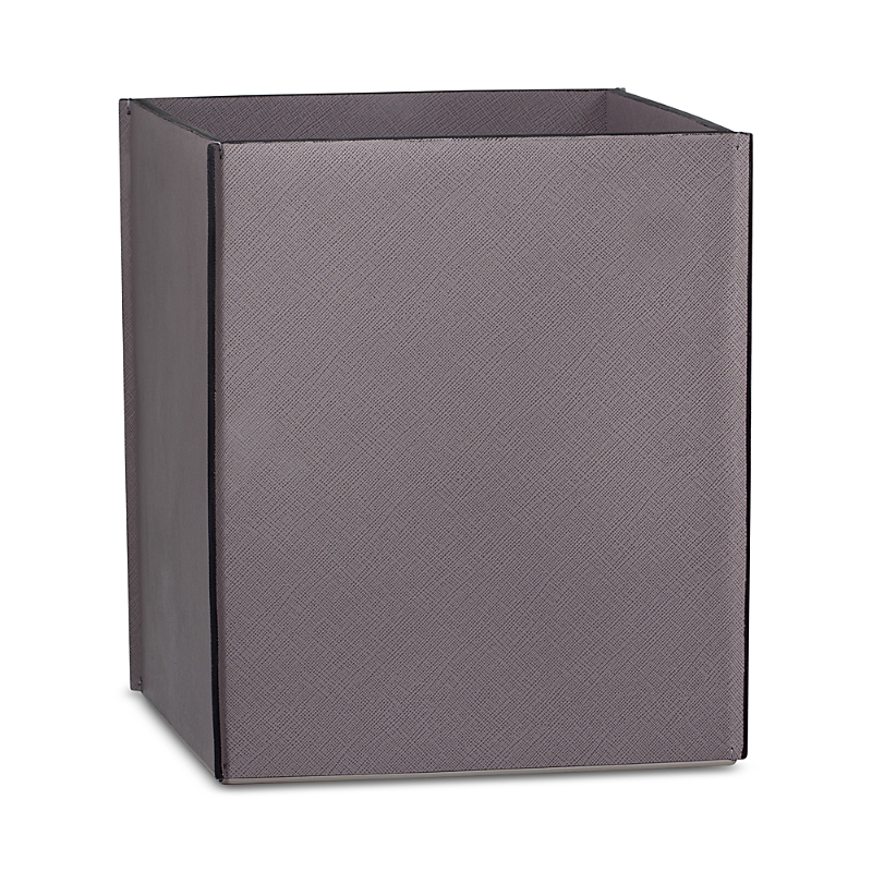 Labrazel Piega Leather Waste Basket In Gray