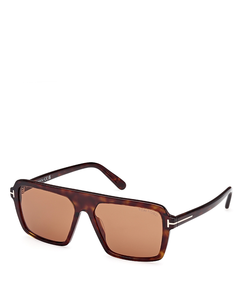 Tom Ford Square Sunglasses In Havana/brown