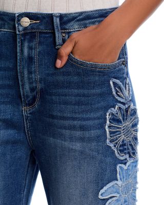 Charlee x Denim Patch Wide Legs Jeans in Medium Wash