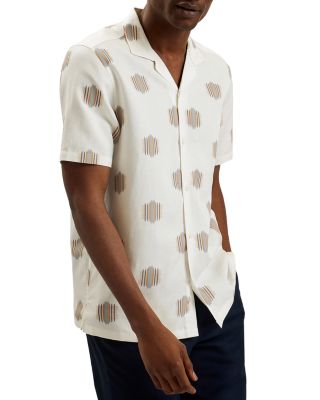 Dimitre Printed Relaxed Linen Blend Ikat Shirt