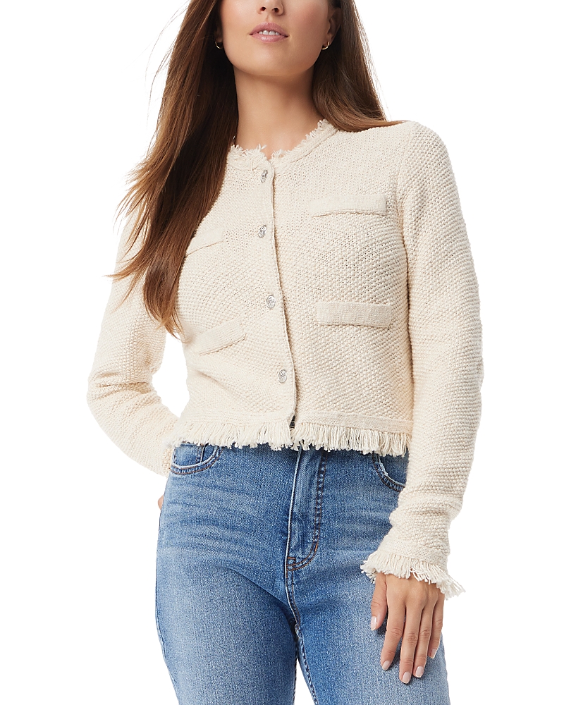 Sam Edelman Indria Fringe Jacket In Gardenia