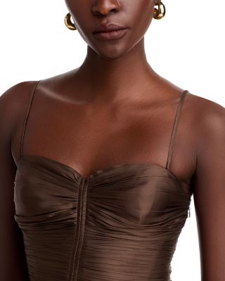 Ruched Ruffled Midi Dress - Exclusive