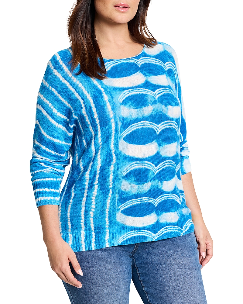 Nic+zoe Plus Shifting Tides Sweater In Blue Multi