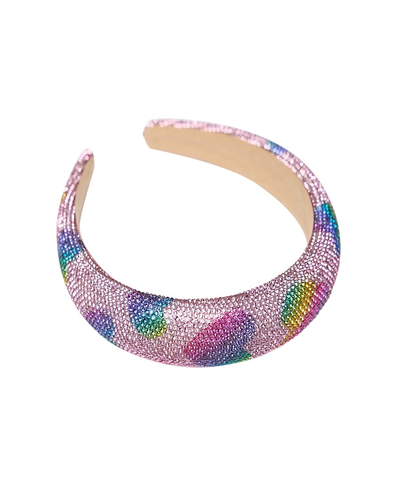 Malibu Sugar Girls' Rhinestone Heart Headband - Big Kid In Pink