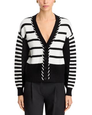 Striped Whipstitched Cardigan