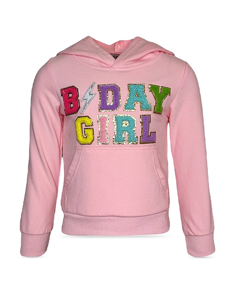 Lola + The Boys Girls' Birthday Girl Cotton Tufted Chenille Applique Sweatshirt - Little Kid, Big Kid