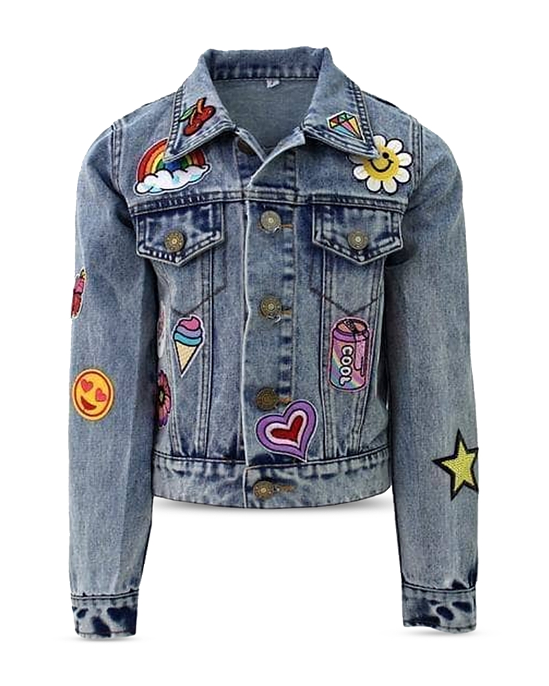 Lola + the Boys Girls' All About Patch Cropped Denim Jacket - Little Kid, Big Kid