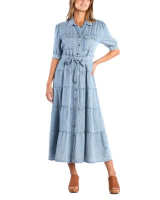 Lyla Tiered Denim Maxi Dress