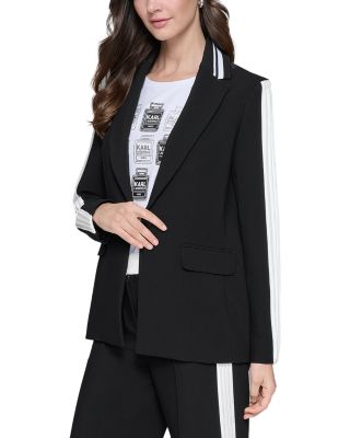 Contrast Pleated Trim Blazer  
