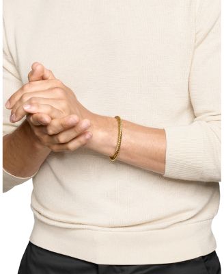 Men's Cable Cuff Bracelet in 18K Yellow Gold, 6mm