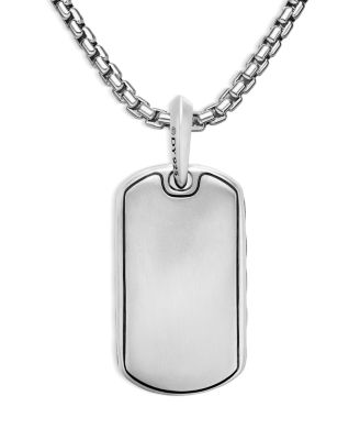 Men's Sculpted Cable Tag in Sterling Silver, 27mm