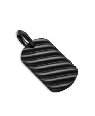 Men's Sculpted Cable Tag in Black Titanium, 27mm