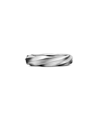 Cable Edge Band Ring in Recycled Sterling Silver with Pav&eacute; Diamonds